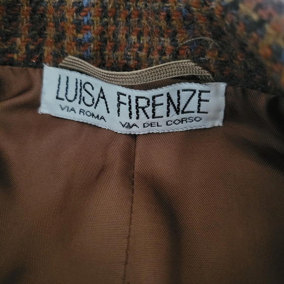 Luisa Firenze Via Roma Brown Tweed Double Breasted Woman’s Oversized Blazer - Picture 7 of 13